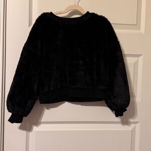 Girl's Black Faux Fur Jacket size Medium